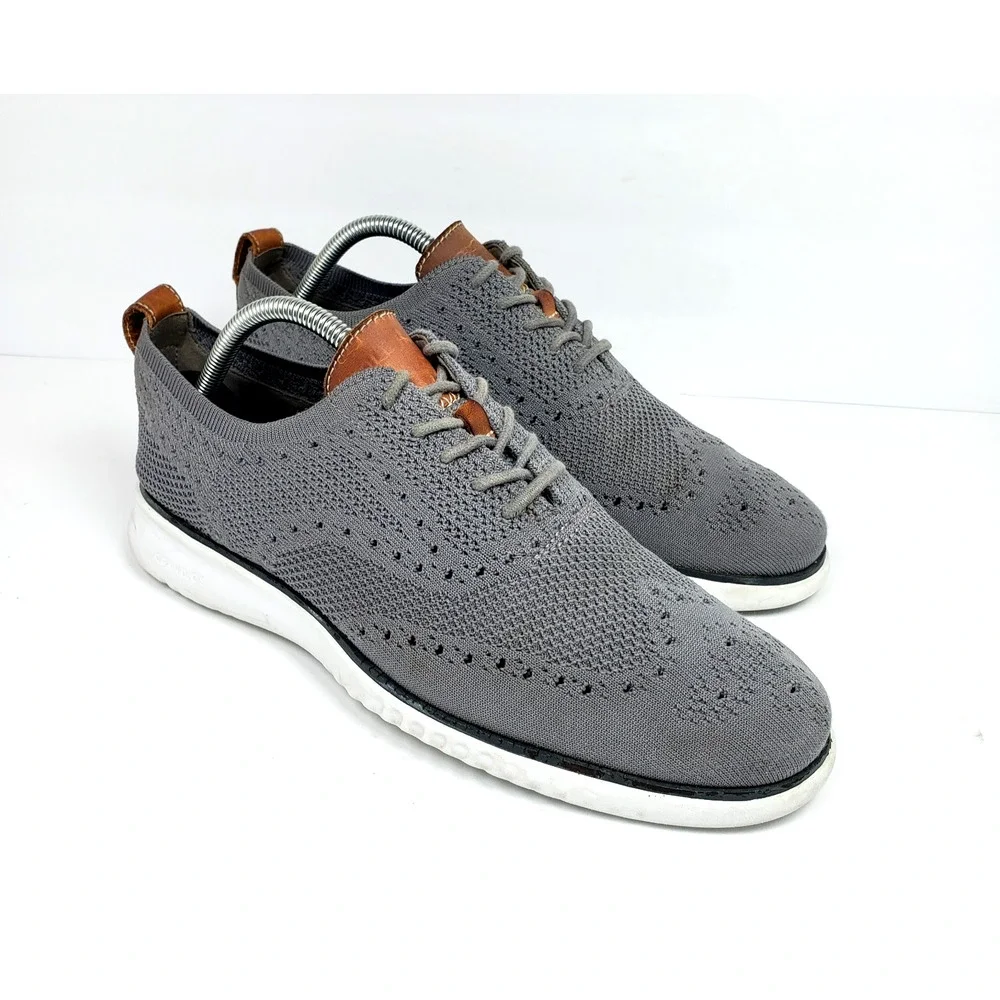 Cole Haan 2.Zerogrand Stitchlite Mens Size 9 Gray Formal Wingtip Oxfords Shoes